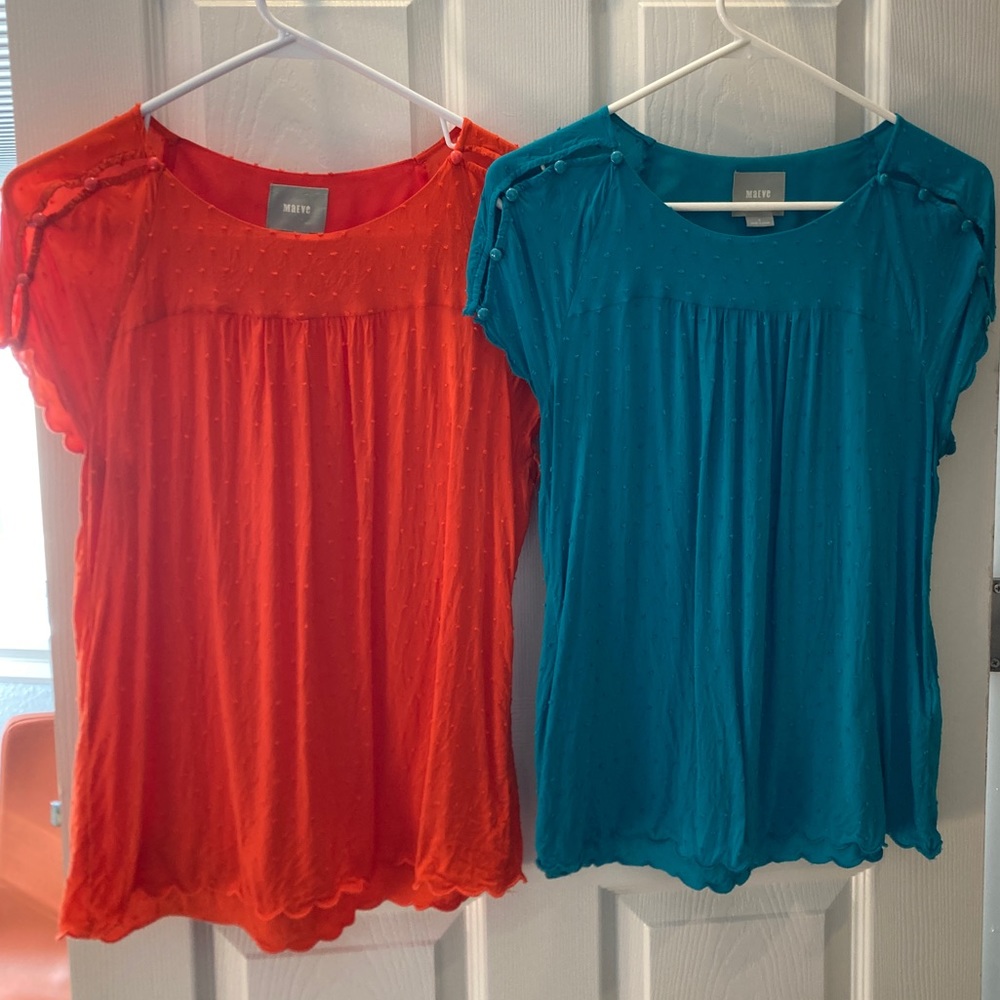 Anthropologie Maeve clip dot blouses